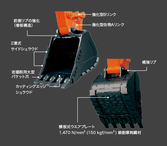 ZX490(LC)R-7 ｜ 石灰石・砕石特別強化仕様機シリーズ ｜ 採石 ｜ 業種から探す ｜ 商品情報 ｜ 日立建機日本