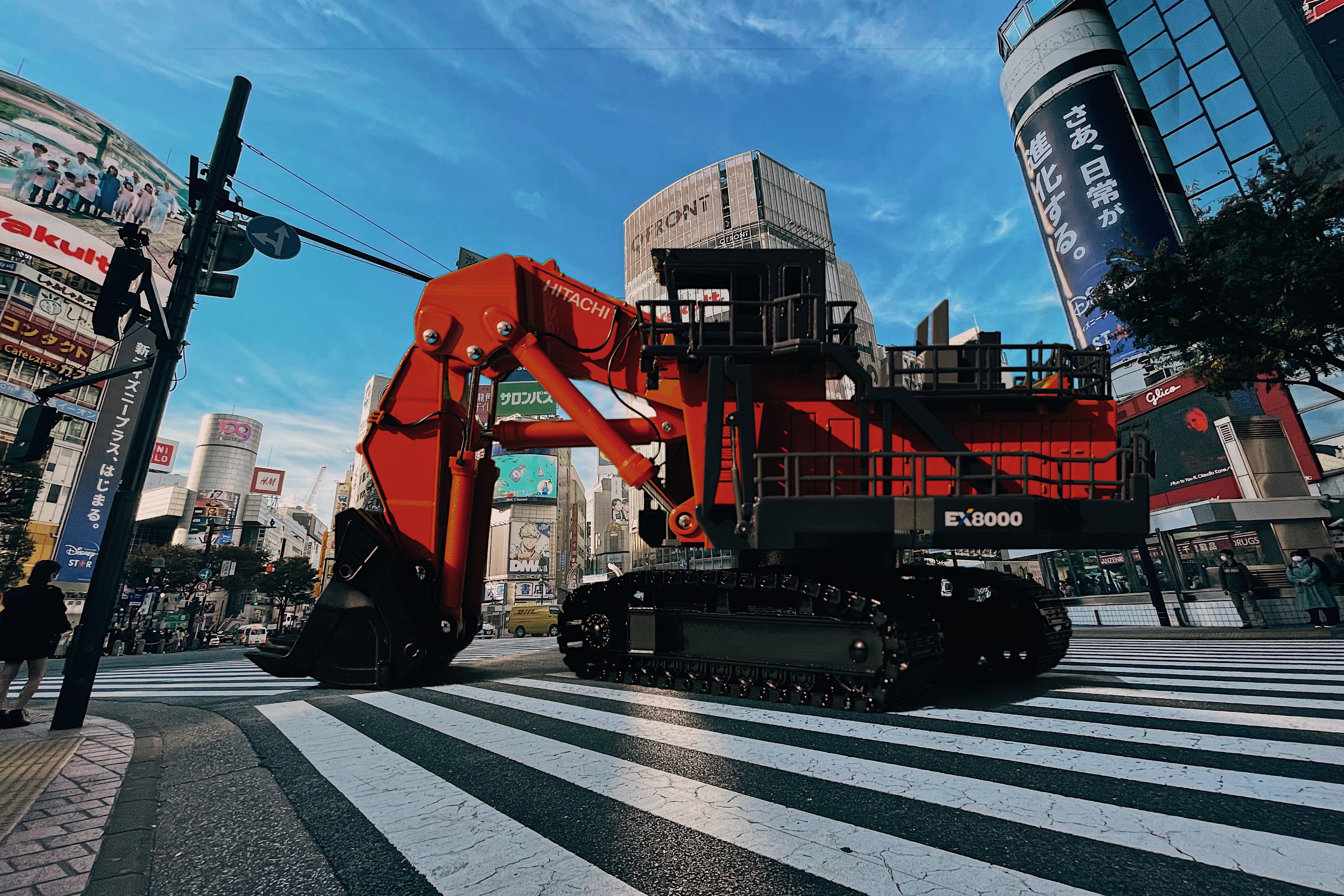 渋谷に巨大建機！？｜SNS｜メディアライブラリー｜日立建機日本